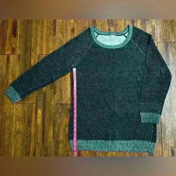 ARITZIA TNA Angora Cashmere Blend Sweater in Dark Grey with Marled Gray Cuffs - Picture 6 of 10